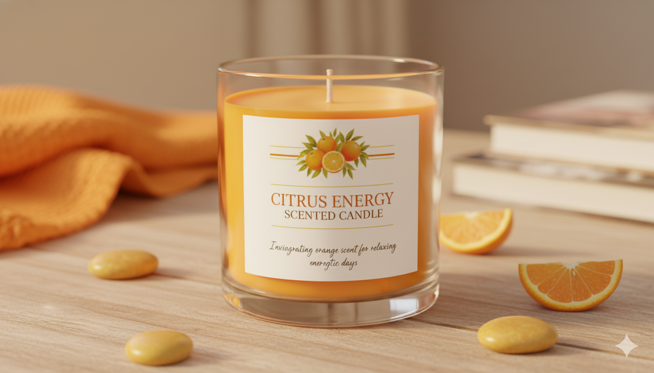 Zitrus Energie Kerze – Belebender Orangenduft für energiegeladene Tage